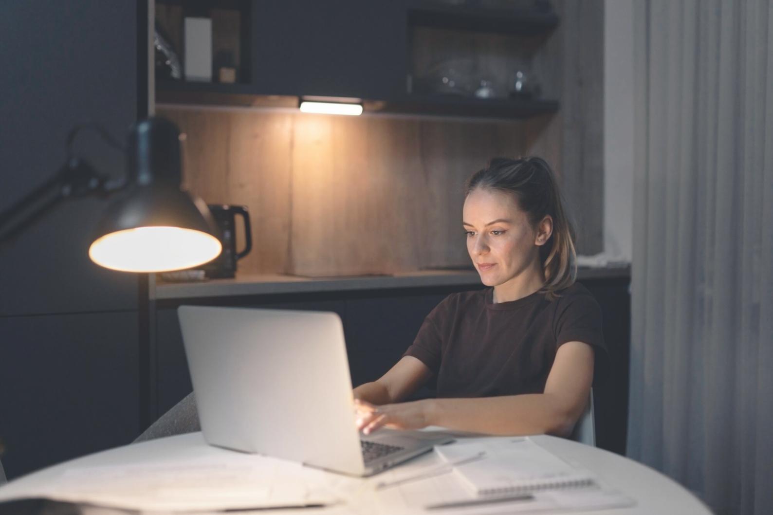 Financial planning workspace with calculator, charts, and budget documents